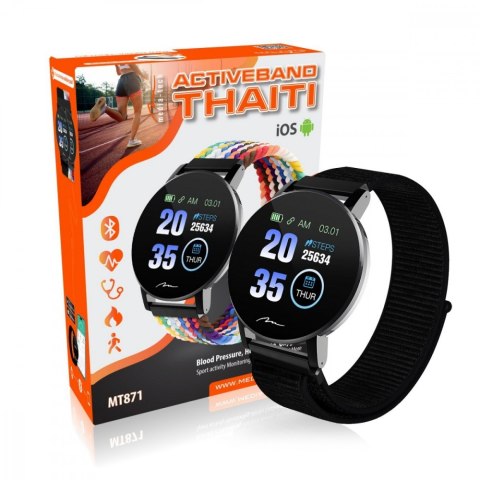 Smartband THAITI 2 nylonowe paski MT871 monitoring ciśnienia krwi, pulsu, natlenienia, aktywności sportowej i innych parametrów Smartband THAITI 2 nylonowe paski MT871 monitoring ciśnienia krwi, pulsu, natlenienia, aktywności sportowej i innych parametrów