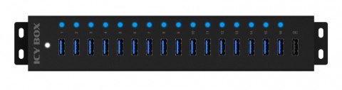 Hub IB-HUB1717 16+1 port USB HUB, 16x USB + 1x USB do ładowania, USB 3.2 Gen 1, 96 Watt zasilacz Hub IB-HUB1717 16+1 port USB HUB, 16x USB + 1x USB do ładowania, USB 3.2 Gen 1, 96 Watt zasilacz