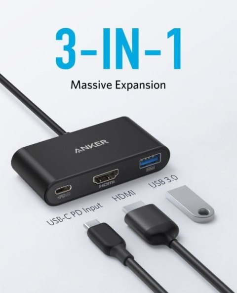 USB-C Hub 3w1 4K HDMI szary USB-C Hub 3w1 4K HDMI szary