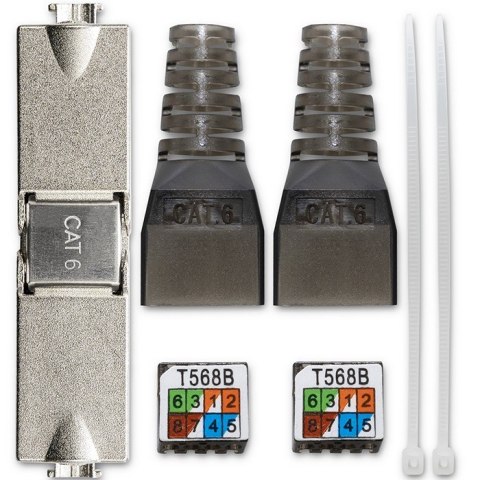 Wtyk RJ45 beznarzędziowy STP | CAT6 | JACK PIN | T568B | T568A Wtyk RJ45 beznarzędziowy STP | CAT6 | JACK PIN | T568B | T568A