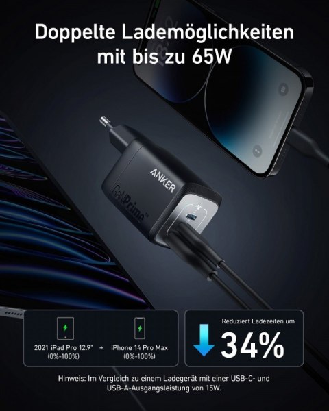 Ładowarka sieciowa Prime 735 67W 2xUSB-C 1xUSB-A Czarna Ładowarka sieciowa Prime 735 67W 2xUSB-C 1xUSB-A Czarna