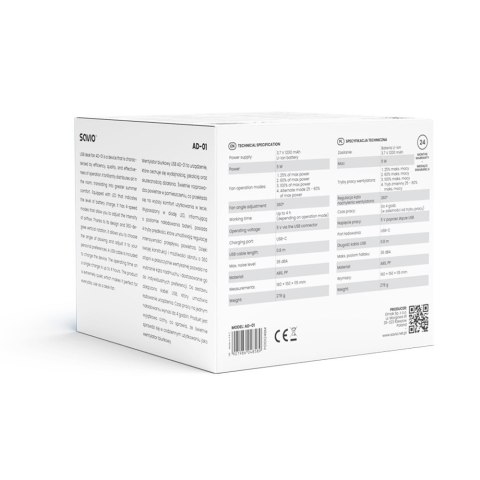 Wentylator biurkowy USB AD-01 White Wentylator biurkowy USB AD-01 White