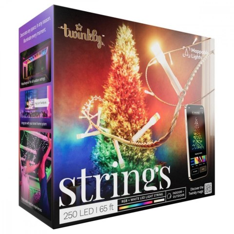 Inteligentne lampki choinkowe Strings 250 RGBW LED, łańcuch, przezroczysty przewód, 20 m, IP44 Inteligentne lampki choinkowe Strings 250 RGBW LED, łańcuch, przezroczysty przewód, 20 m, IP44