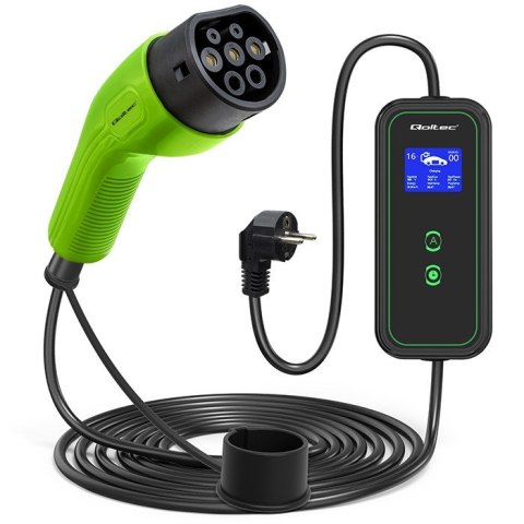 Mobilna ładowarka do samochodu EV z regulacją 2w1 Typ2 | 3.5kW | 230V | WiFi | LCD | Przenona | Wallbox | 5m Mobilna ładowarka do samochodu EV z regulacją 2w1 Typ2 | 3.5kW | 230V | WiFi | LCD | Przenona | Wallbox | 5m