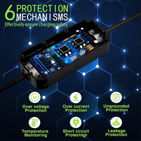 Mobilna ładowarka do samochodu elektrycznego EV z regulacją 2w1 Typ2 | 7kW | 230V | CEE 3 PIN | WiFi | LCD | Przenosna | Wallbo Mobilna ładowarka do samochodu elektrycznego EV z regulacją 2w1 Typ2 | 7kW | 230V | CEE 3 PIN | WiFi | LCD | Przenosna | Wallbo