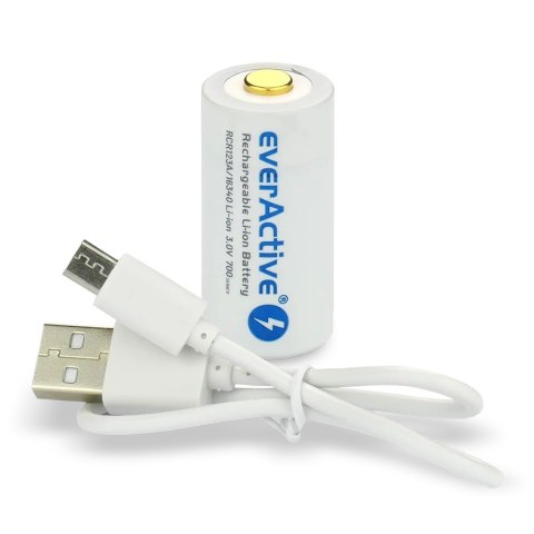 Akumulator 16340 3V Li-ion 700 mAh micro USB Akumulator 16340 3V Li-ion 700 mAh micro USB