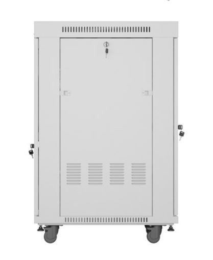 Szafa stojąca rack 19'' 22U 600x800 szara drzwi szklane LCD flack pack Szafa stojąca rack 19'' 22U 600x800 szara drzwi szklane LCD flack pack