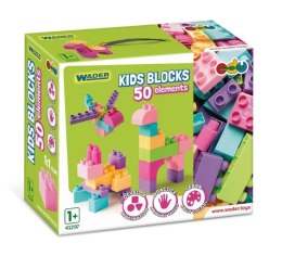 Klocki 50 elementów Kids Blocks różowe