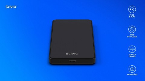 Obudowa na dysk zewnętrzny HDD / SSD 2.5" USB 2.0 AK-73 Obudowa na dysk zewnętrzny HDD / SSD 2.5" USB 2.0 AK-73