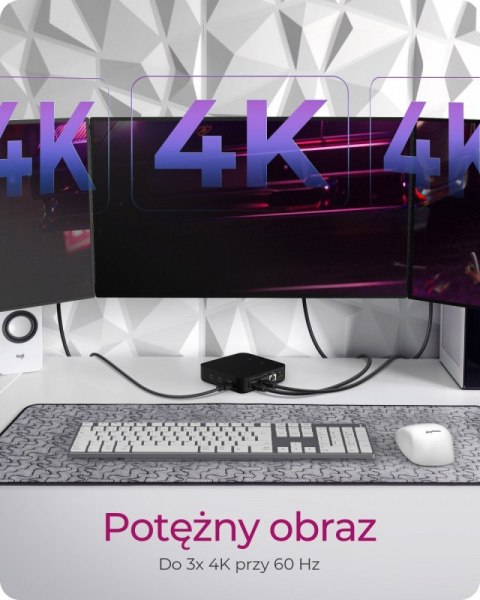 Stacja dokująca IB-DK4090-C 12w1, 3x HDMI,LAN,USB, PD do 100W Stacja dokująca IB-DK4090-C 12w1, 3x HDMI,LAN,USB, PD do 100W
