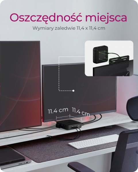 Stacja dokująca IB-DK4090-C 12w1, 3x HDMI,LAN,USB, PD do 100W Stacja dokująca IB-DK4090-C 12w1, 3x HDMI,LAN,USB, PD do 100W