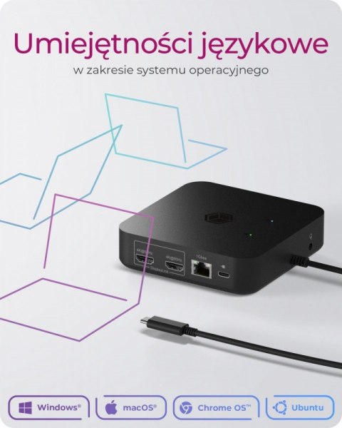 Stacja dokująca IB-DK4090-C 12w1, 3x HDMI,LAN,USB, PD do 100W Stacja dokująca IB-DK4090-C 12w1, 3x HDMI,LAN,USB, PD do 100W
