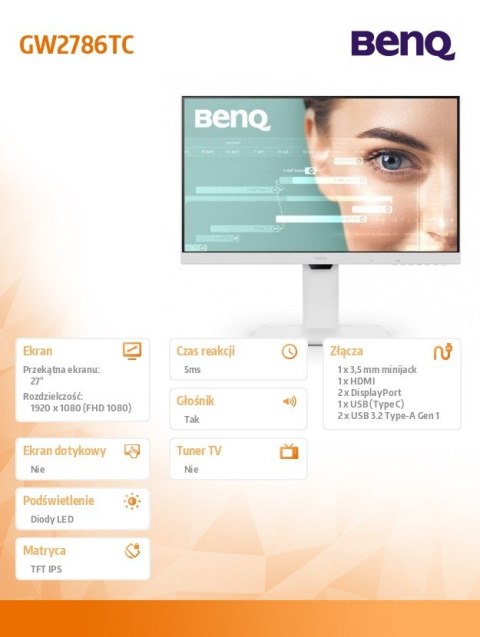 Monitor 27 cali GW2786TC LED 5ms/IPS/HDMI/100Hz Monitor 27 cali GW2786TC LED 5ms/IPS/HDMI/100Hz