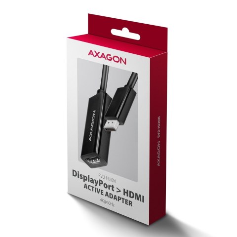 RVD-HI20N Adapter aktywny DisplayPort -> HDMI 1.4, 4K/60Hz, kabel 15cm RVD-HI20N Adapter aktywny DisplayPort -> HDMI 1.4, 4K/60Hz, kabel 15cm