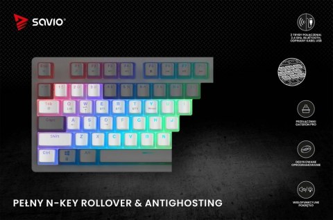 Klawiatura mechaniczna bezprzewodowa PHENIX WHITE Gateron Red Pro, Pudding Klawiatura mechaniczna bezprzewodowa PHENIX WHITE Gateron Red Pro, Pudding