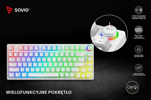Klawiatura mechaniczna bezprzewodowa PHENIX WHITE Gateron Red Pro, Pudding Klawiatura mechaniczna bezprzewodowa PHENIX WHITE Gateron Red Pro, Pudding