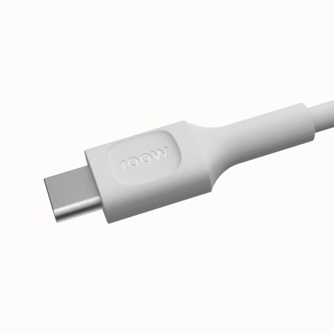 Kabel USB-C-USB-C PowerFlex 100W silikonowy 1.2m biały Kabel USB-C-USB-C PowerFlex 100W silikonowy 1.2m biały