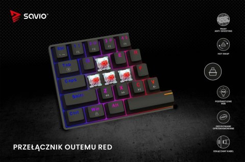 Klawiatura mechaniczna BLACKOUT X2 OUTEMU Red, Hot Swap Klawiatura mechaniczna BLACKOUT X2 OUTEMU Red, Hot Swap