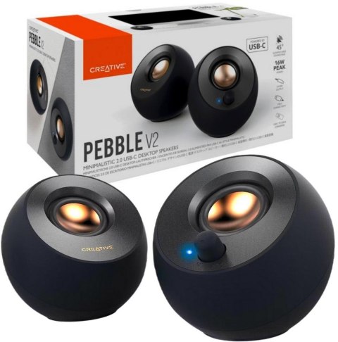Głośniki komputerowe Creative Pebble V2 USB-C Czarny Głośniki komputerowe Creative Pebble V2 USB-C Czarny