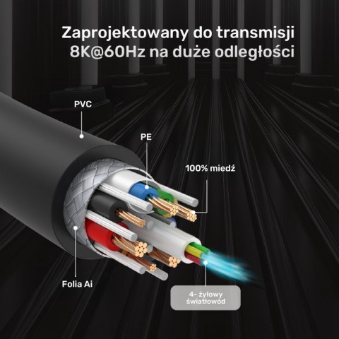 Kabel optyczny HDMI 2.1 AOC 8K 120Hz 3m; C11085GY03-3M Kabel optyczny HDMI 2.1 AOC 8K 120Hz 3m; C11085GY03-3M