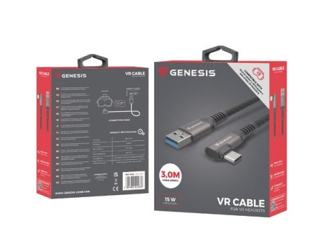 Kabel USB-C M ->USB-A M 3.2GEN1 3M 5GBS PD15W VR Kabel USB-C M ->USB-A M 3.2GEN1 3M 5GBS PD15W VR
