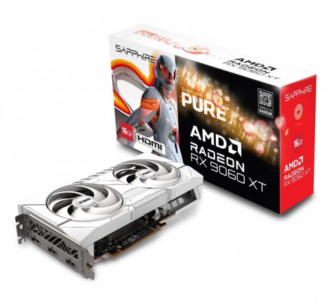 Karta graficzna Radeon RX 9060 XT PURE 16GB GDDR6 128bit DP/2HDMI Karta graficzna Radeon RX 9060 XT PURE 16GB GDDR6 128bit DP/2HDMI