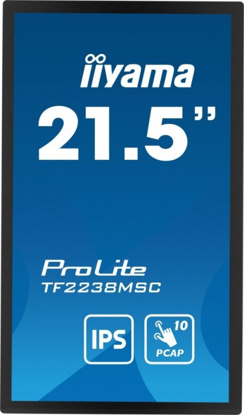 Monitor wielkoformatowy 21.5 cala TF2238MSC-B1 IPS,FHD,DP,HDMI,2x2W,2xUSB,600(cd/m2), 10pkt.7H,IP1X(Front),Pion/Poziom Monitor wielkoformatowy 21.5 cala TF2238MSC-B1 IPS,FHD,DP,HDMI,2x2W,2xUSB,600(cd/m2), 10pkt.7H,IP1X(Front),Pion/Poziom