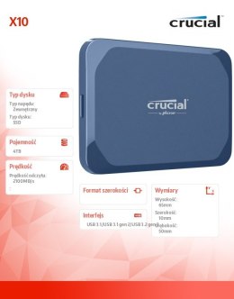 Dysk zewnętrzny SSD X10 4TB USB-C 2100MB/s