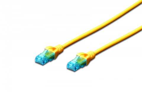 Patch cord U/UTP kat.5e PVC 5m żółty Patch cord U/UTP kat.5e PVC 5m żółty