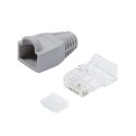 Wtyki RJ45 CAT.6 100szt. UTP z osłoną, szare Wtyki RJ45 CAT.6 100szt. UTP z osłoną, szare