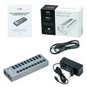 Hub USB3.0 z ładowaniem, 10 portów Hub USB3.0 z ładowaniem, 10 portów
