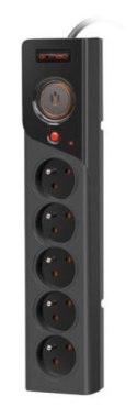 Listwa zasilająca Z5 3m 5x230V 10A Z5/30/CZ czarna Listwa zasilająca Z5 3m 5x230V 10A Z5/30/CZ czarna