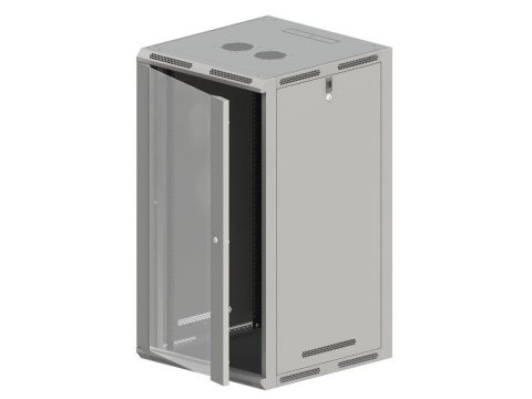 Szafa wisząco/stojąca 19" 18U 600x600, drzwi szklane FLAT PACK Szafa wisząco/stojąca 19" 18U 600x600, drzwi szklane FLAT PACK