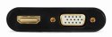 Konwerter sygnału VGA do HDMI + VGA czarny, 15 cm Konwerter sygnału VGA do HDMI + VGA czarny, 15 cm