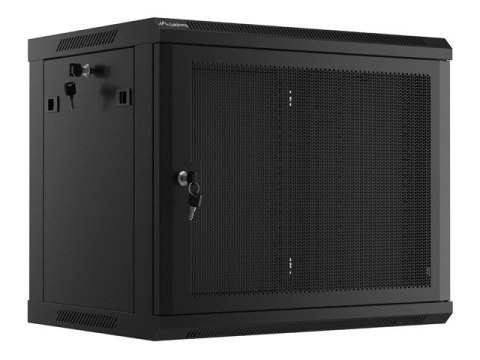 Szafa wisząca 19 cali 9U 600x450 drzwi perforowane (flat pack) czarna