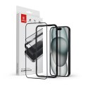 Szkło hartowane Anti-Bacterial 3D Armour Glass 9H na cały ekran iPhone 16 / iPhone 15 z ramką instalacyjną Szkło hartowane Anti-Bacterial 3D Armour Glass 9H na cały ekran iPhone 16 / iPhone 15 z ramką instalacyjną
