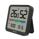 Czujnik temperatury i wilgotności, do użytku wewnętrznego, ekran LCD, zegar, data, uchwyt z magnesem, CT-01/B Czarny Czujnik temperatury i wilgotności, do użytku wewnętrznego, ekran LCD, zegar, data, uchwyt z magnesem, CT-01/B Czarny