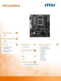 Płyta główna PRO A620M-B AM5 2DDR5 HDMI/M2 mATX Płyta główna PRO A620M-B AM5 2DDR5 HDMI/M2 mATX