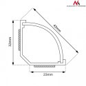 Listwa maskująca kanał kablowy 1.5m 43x23 mm Biała MCTV-575 z taśmą