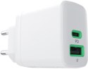 ŁADOWARKA SIECIOWA Greencell PowerSource Duo30 30W 1xUSB-C 1xUSB-A PD 3.0 QC 4.0+ biała