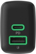 ŁADOWARKA SIECIOWA Greencell PowerSource Duo30 30W 1xUSB-C 1xUSB-A PD 3.0 QC 4.0+ czarna