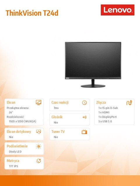 Monitor 24 ThinkVision T24d 61B4MAT1EU Monitor 24 ThinkVision T24d 61B4MAT1EU