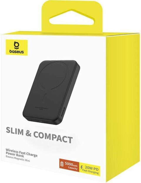 Powerbank Baseus Magnetic Mini P10022107113-00 5000mAh 20W PD INDUKCYJNE Qi USB-C KABEL USB-C