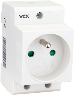 Gniazdo na szyne TH 35 z bolcem uziemiającym 230V VCX GN TH