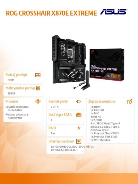 Płyta główna ROG CROSSHAIR X870E EXTREME Płyta główna ROG CROSSHAIR X870E EXTREME