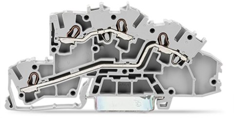 Złączka szynowa 2‑piętrowa 2,5mm2 L/L szara 2003‑7642 TOPJOBS 50szt