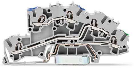 Złączka szynowa 3‑pietrowa 4mm2 N/L/PE szara 2003‑7646 TOPJOBS 50szt