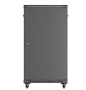 Szafa instalacyjna rack stojąca 19" 22U 600x1000 czarna drzwi przeszkolne ( flat pack)