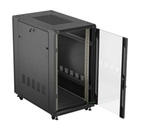Szafa instalacyjna rack stojąca 19" 22U 600x1000 czarna drzwi przeszkolne ( flat pack) Szafa instalacyjna rack stojąca 19" 22U 600x1000 czarna drzwi przeszkolne ( flat pack)