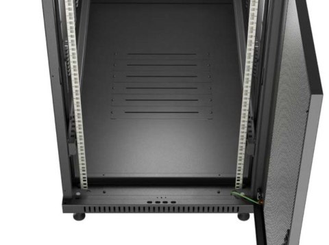 Szafa instalacyjna rack stojąca 19" 22U 600x1200 czarna drzwi perforowane (flat pack) Szafa instalacyjna rack stojąca 19" 22U 600x1200 czarna drzwi perforowane (flat pack)
